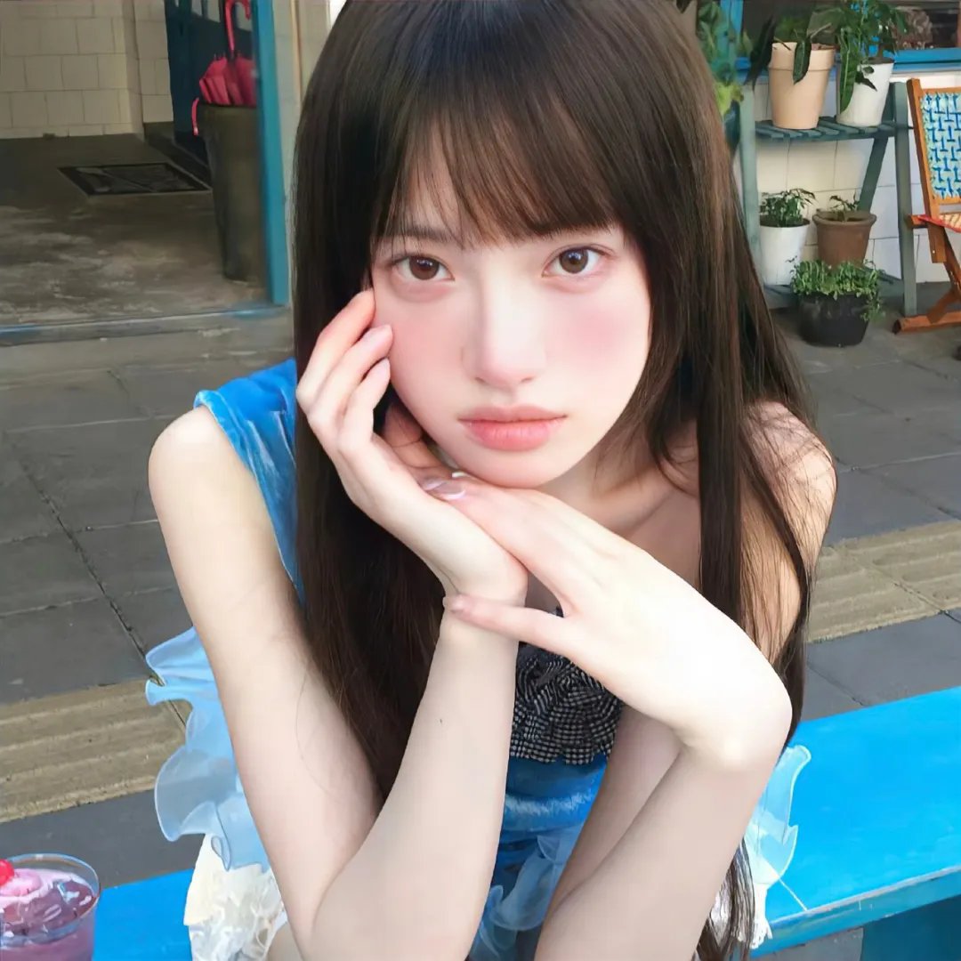 穿风信子蓝的少女